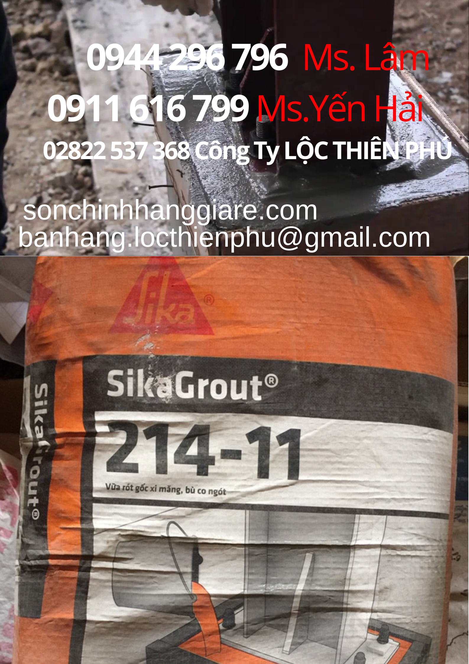 Đại Lý Bán Sika Grout 214-11-Vữa Chống Thấm Gốc Xi Măng Không Co Ngót