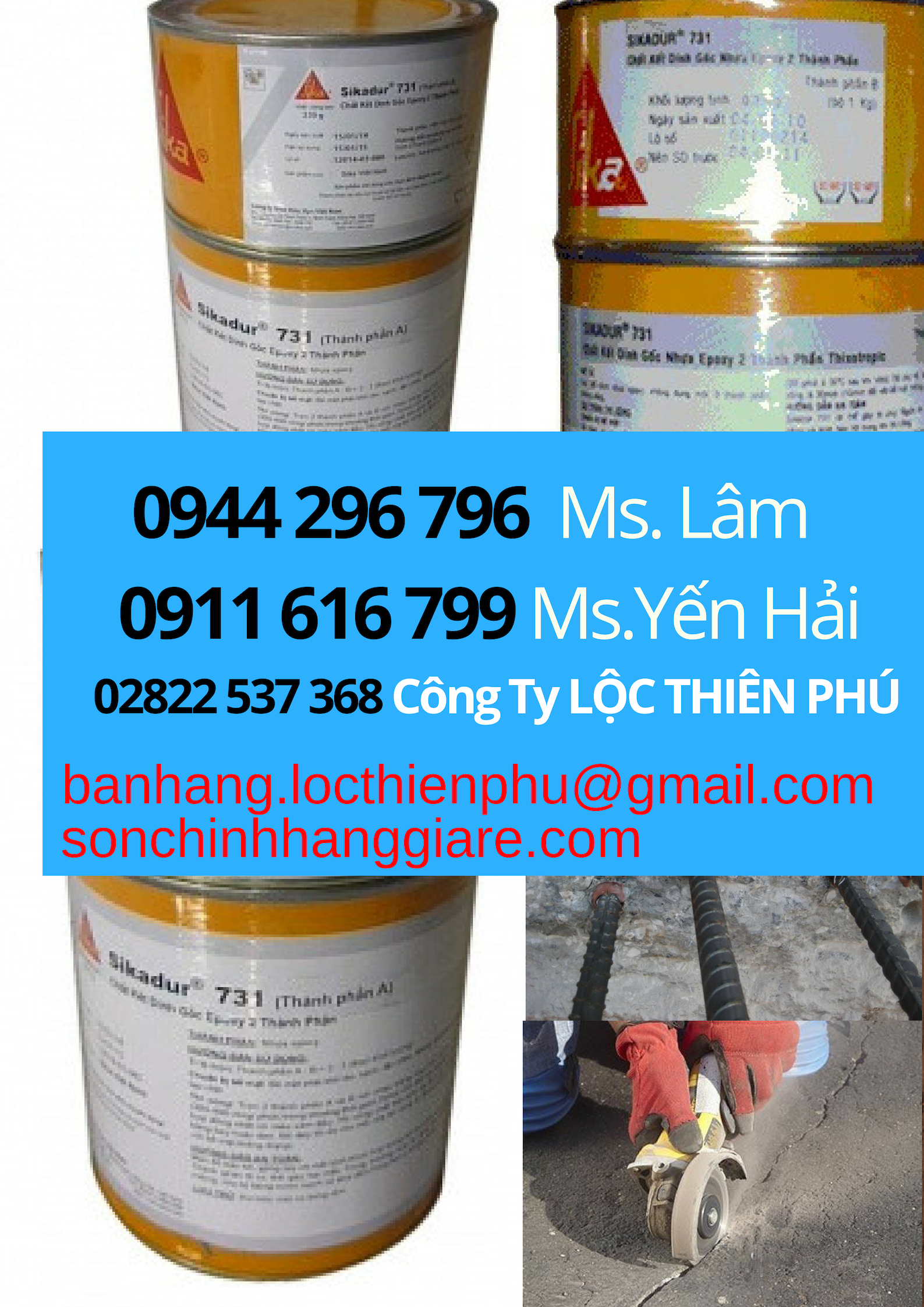 Tổng Đại Lý - Sikadur 731 Bộ 1kg-Chất Kết Dính Gốc Nhựa Epoxy 2 Thành Phần